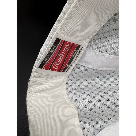 Rawlings Raptor Mesh Snapback Hat White Maroon Embroidery Pro Tag - Picture 7 of 8